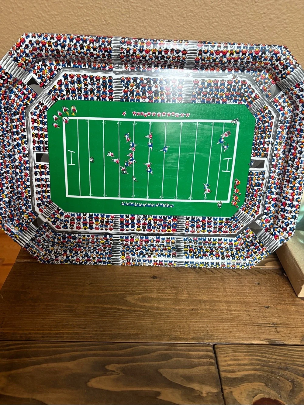 Vintage Football Themed Serving Platter 19x13.5 It’s Cool!